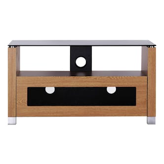  L642-1250-3O Elegance 1250mm TV Stand in Light Oak with Tinted Glass