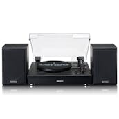 Lenco LS-101 Turntable & Hi Fi Speakers in Black with Bluetooth Conn