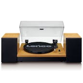 Lenco LS-300 Turntable & Hi Fi Speakers in Wood with Bluetooth Conne