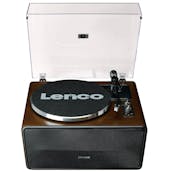 Lenco LS-470WA Turntable with Built-In Speakers in Dark Walnut with Bl