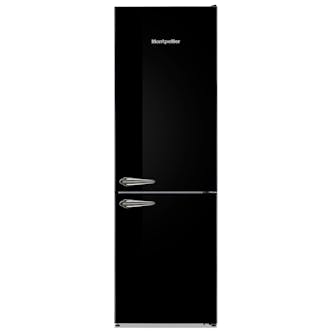 Montpellier MAB386K 60cm Frost Free Retro Fridge Freezer in Black 1.86m F