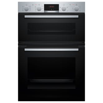 Bosch MBA533BS3B Series 4 88cm Built In Electric Double Oven in Black wi