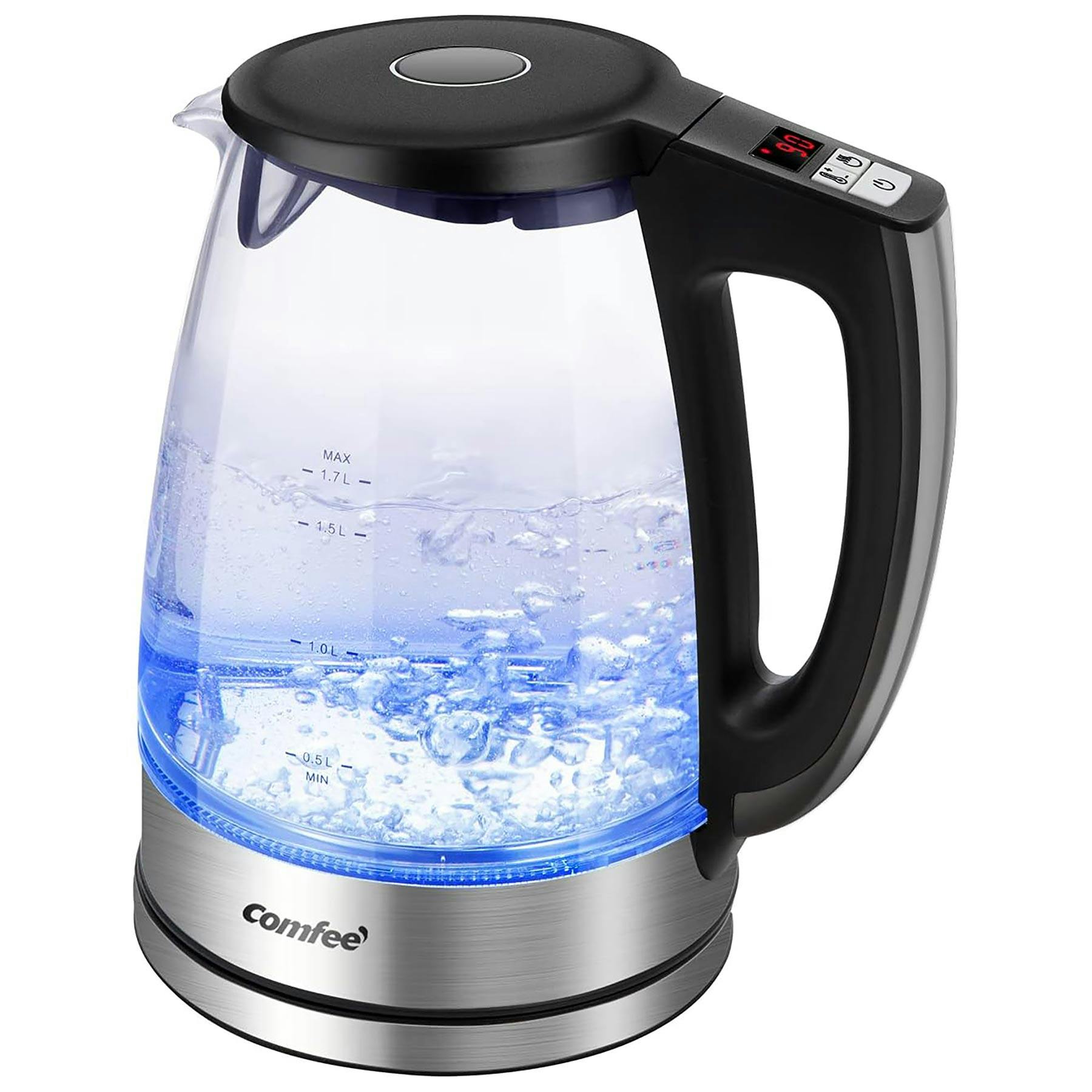 1500W 1.8L Electric Kettle Water Heater, Glass Tea, Coffee Pot, Auto  Shut-Off - Bed Bath & Beyond - 32613934