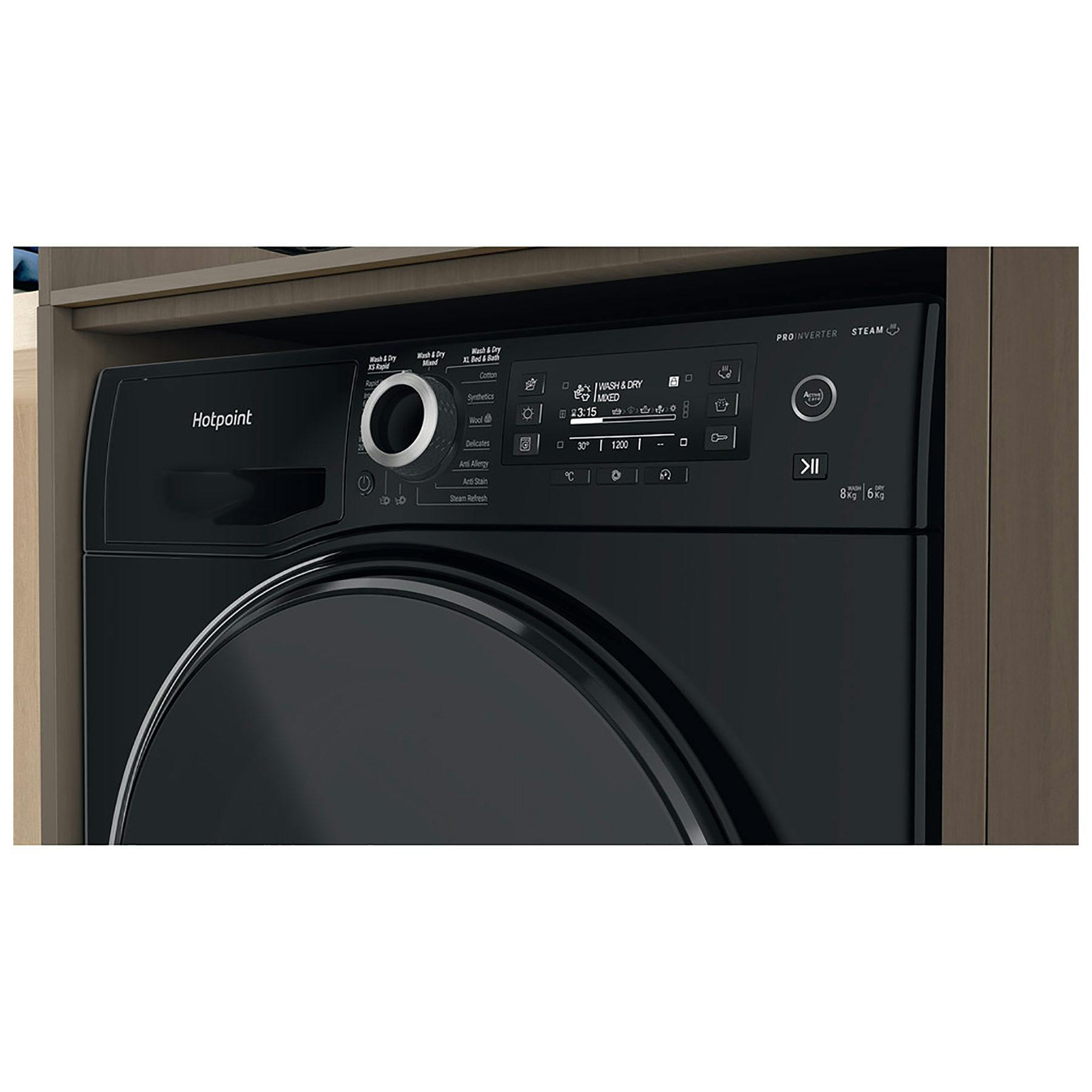 Hotpoint NDD8636BDAUK Washer Dryer in Black 1400 Spin 8kg 6kg D Rated