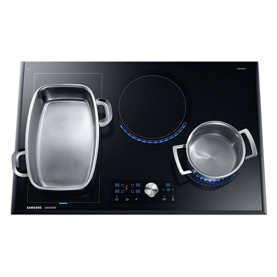 Samsung NZ84J9770EK 80cm 4 Zone Induction Hob in Black, Virtual Flame