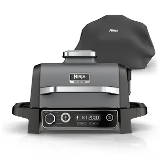 Ninja OG703UK Outdoor Woodfire Electric BBQ Grill & Smoker with Cover