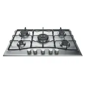 Hotpoint PCN752UIXH 75cm 5 Burner Gas Hob in Stainless Steel Wok Burner