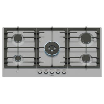 Bosch PCR9A5I90 Series 6 90cm 5 Burner Gas Hob in Stainless Steel Dual