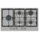 Bosch PGM7B5K90 Series 4 75cm 5 Burner Gas Hob in Stainless Steel Wok B