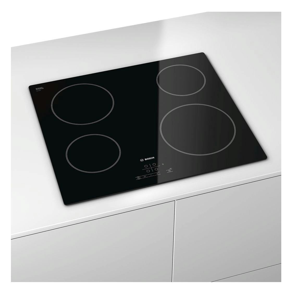 Bosch PKE611B17E Serie4 60cm 4 Zone Ceramic Hob in Black Glass