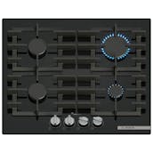 Bosch PPP6A6I40 Series 6 60cm 4 Burner Gas Hob in Tempered Black Glass
