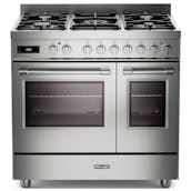 DeLonghi PRO965TMXX 90cm Wide Professional Line Dual Fuel Range Cooker in S