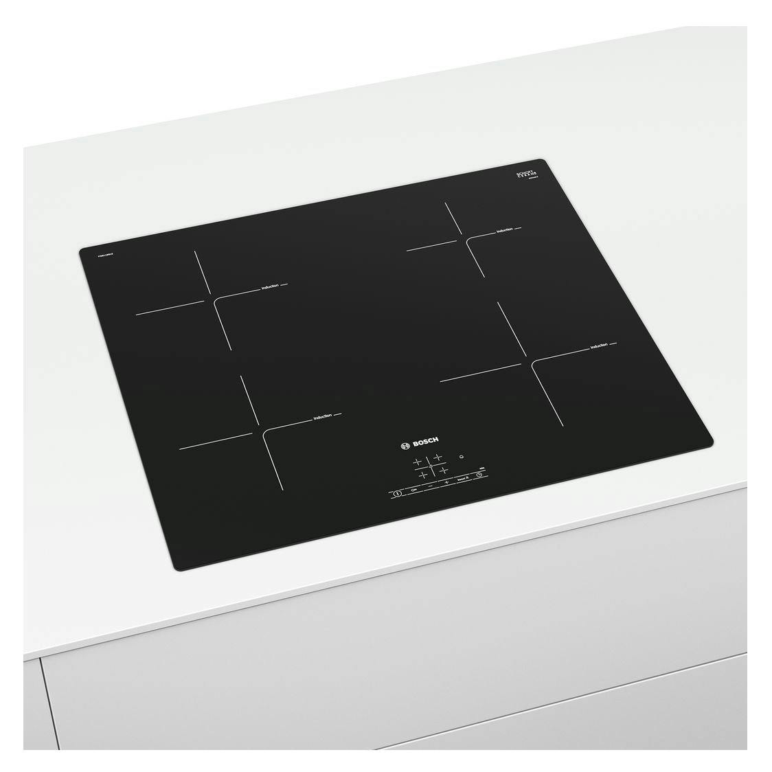 Bosch PUE611BB1E Serie-4 60cm 4 Zone Induction Hob in Black Glass