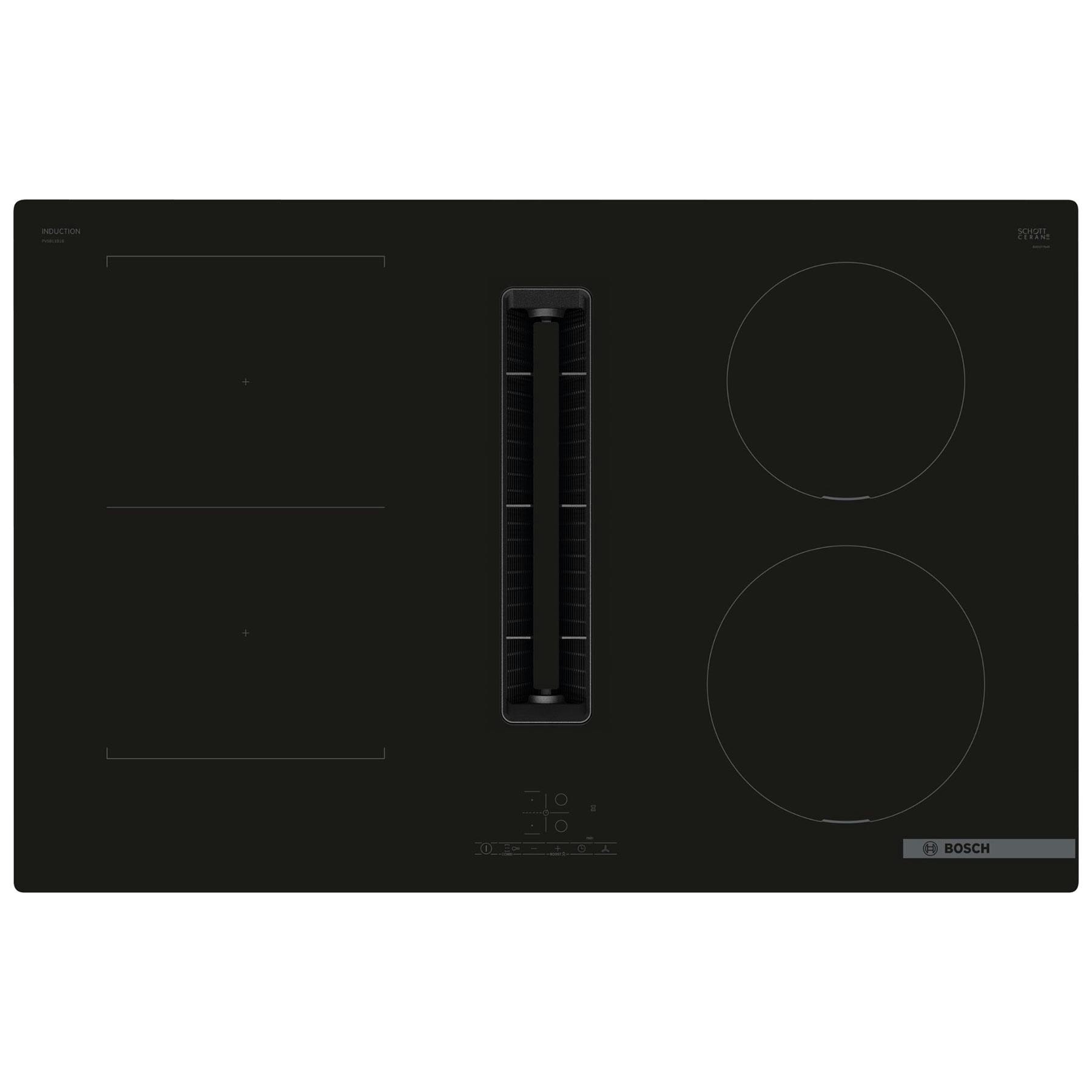 Bosch PVS811B16E Series 4 80cm Electric Induction Venting Hob Black