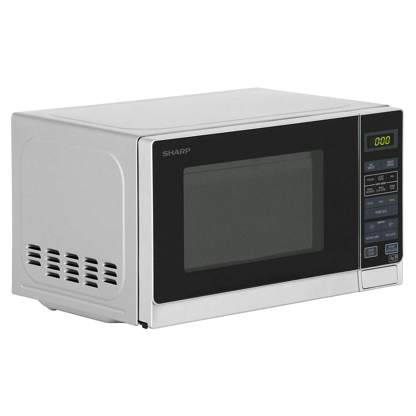 Sharp R272SLM Compact Microwave Oven in Silver, 800W 20 litre