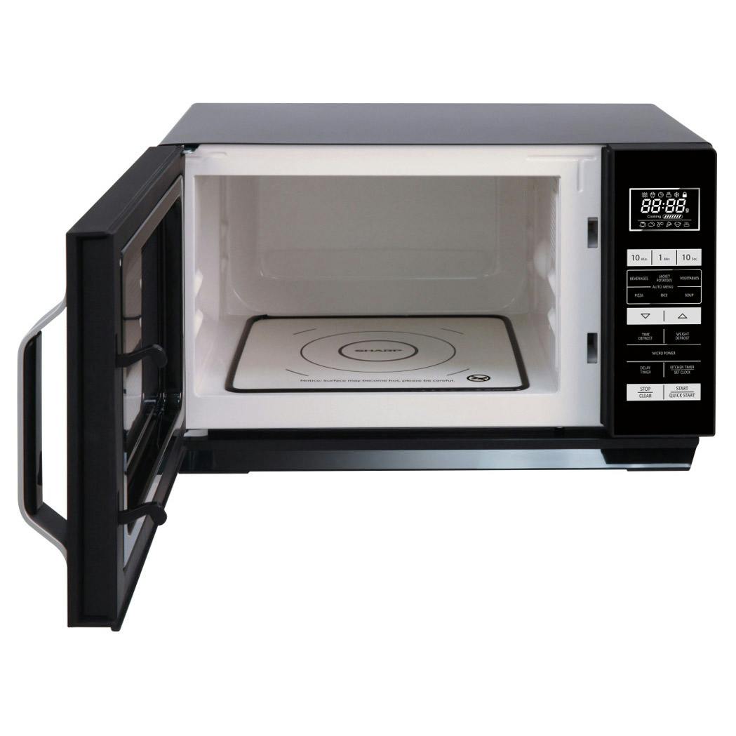 Sharp R360KM Solo Flat Tray Microwave Oven in Black, 23L, 900W