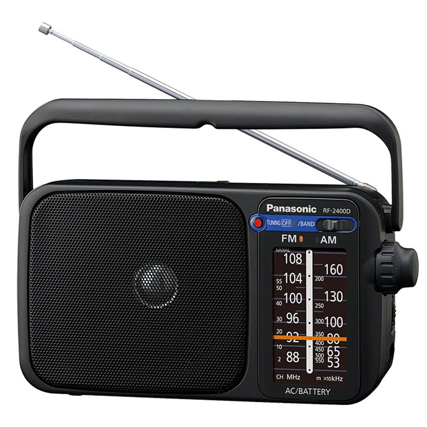 Panasonic RF-2400DEB-K Portable FM/AM Large Display Analogue Radio in Black