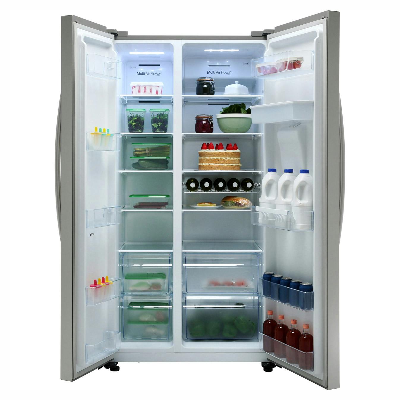 Hisense Rs741n4wc11 American Style Fridge Freezer In St Steel Water Dispens