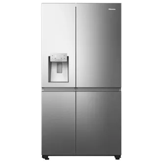 Hisense RS818N4IIE American Fridge Freezer in Inox Look with Ice & Water P
