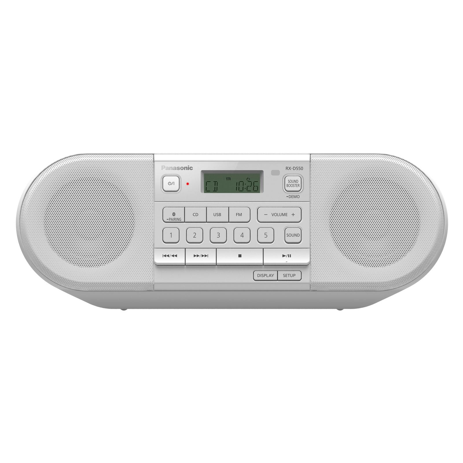 Panasonic RX-D550E-W Portable Stereo CD System in White FM Bluetooth & USB