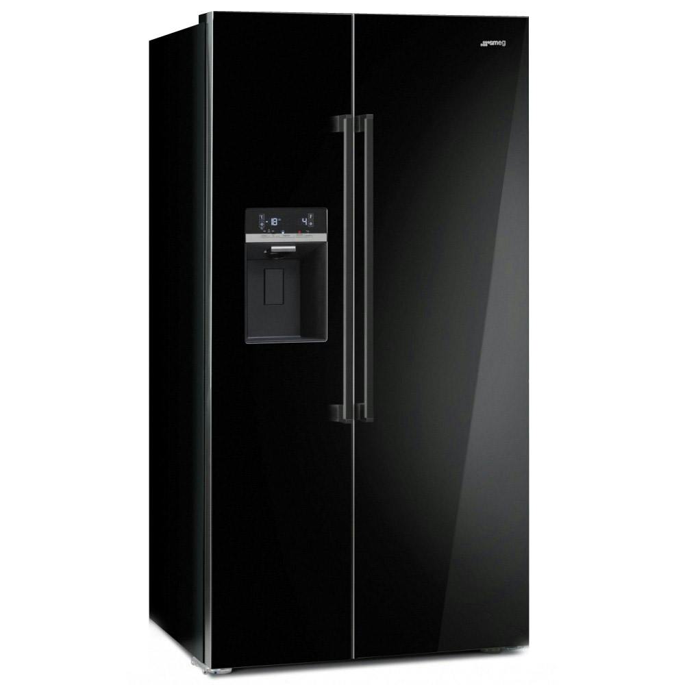 Smeg SBS63NED American Style Side by Side Fridge Freezer in Black