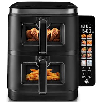 Swan SD10522BLK 11L Twin Stack Air Fryer - Black, Colour Touch Display