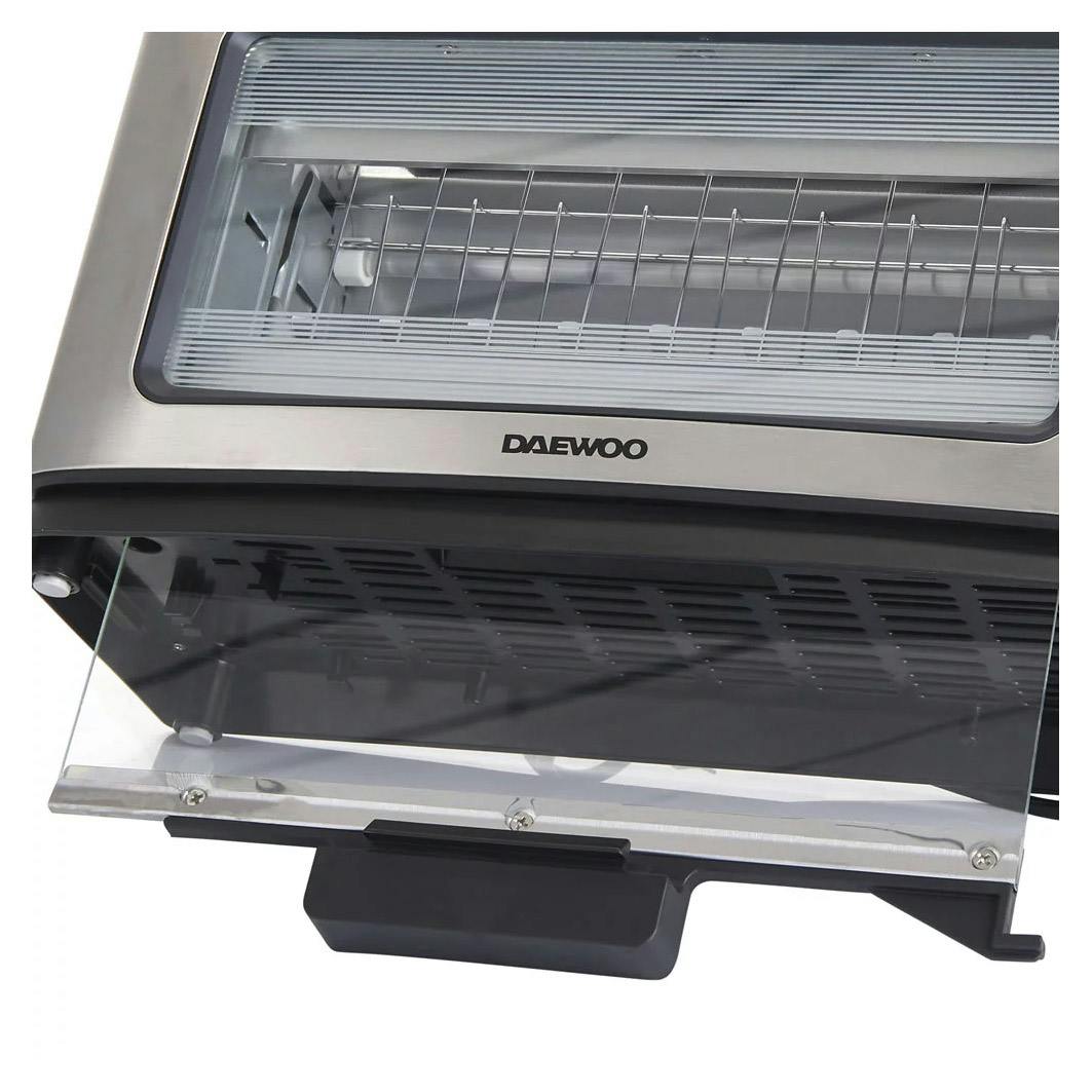 Daewoo SDA1060GE 2 Slice Transparent Glass Toaster in Silver