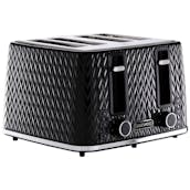 Daewoo SDA1863GE ARGYLE 4 Slice Patterned Toaster - Black