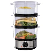 Daewoo SDA2325GE 3 Tier Compact Electric Food Steamer with Rice Bowl