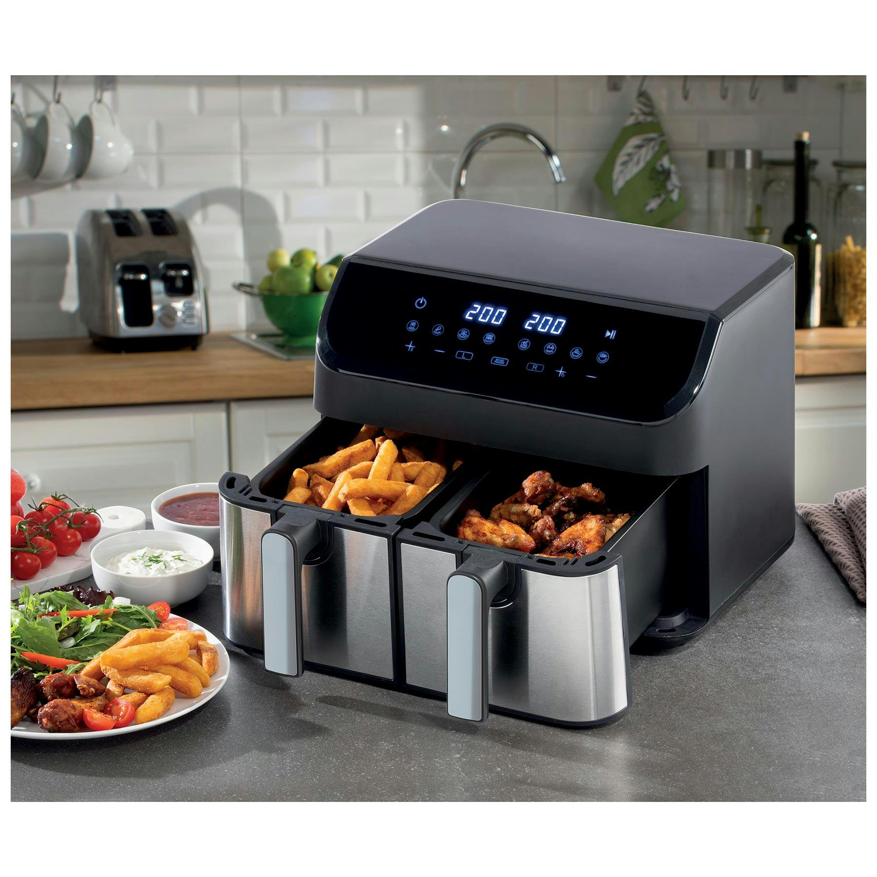 Daewoo SDA2616GE 9L XL Digital Digital Double Drawer Air Fryer