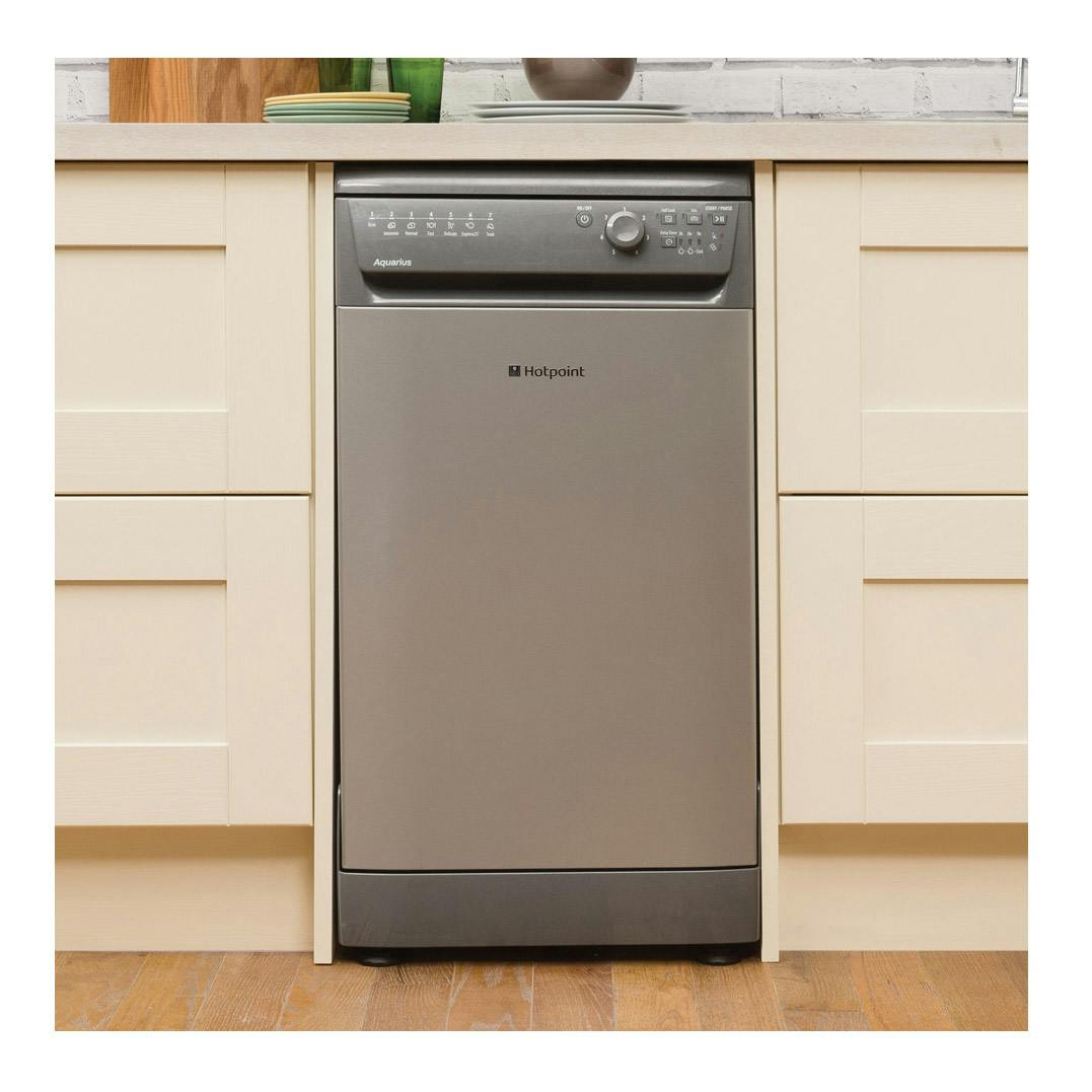 Hotpoint SIAL11010G 45cm AQUARIUS Slimline Dishwasher in Graphite, A+AA