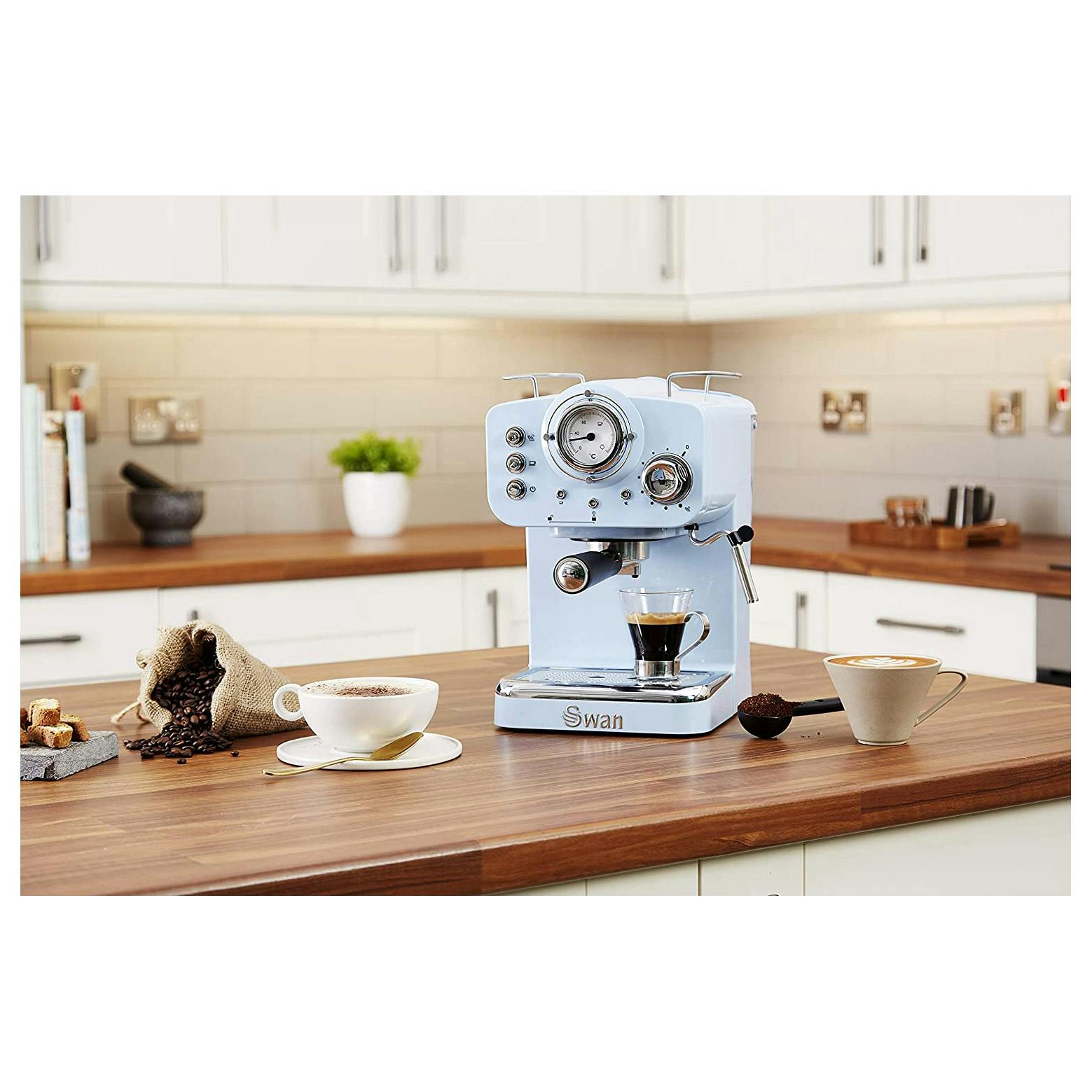Hogar y cocina Café y té Cafeteras para espresso Swan SK22110BLN Retro