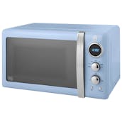 Swan SM22030LBLN Retro Style Microwave Oven in Blue 20 Litre 800W 2 Prog