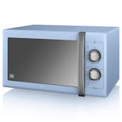 Swan SM22070LBLN Retro Style Microwave Oven in Blue 25 Litre 900W