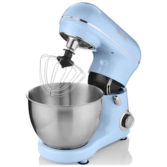 Swan SP21060BLN Retro Stand Mixer in Blue - 4L Mixing Bowl, 800W