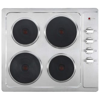 Montpellier SP601X 60cm 4 Zone Solid Plate Hob in Stainless Steel Includes