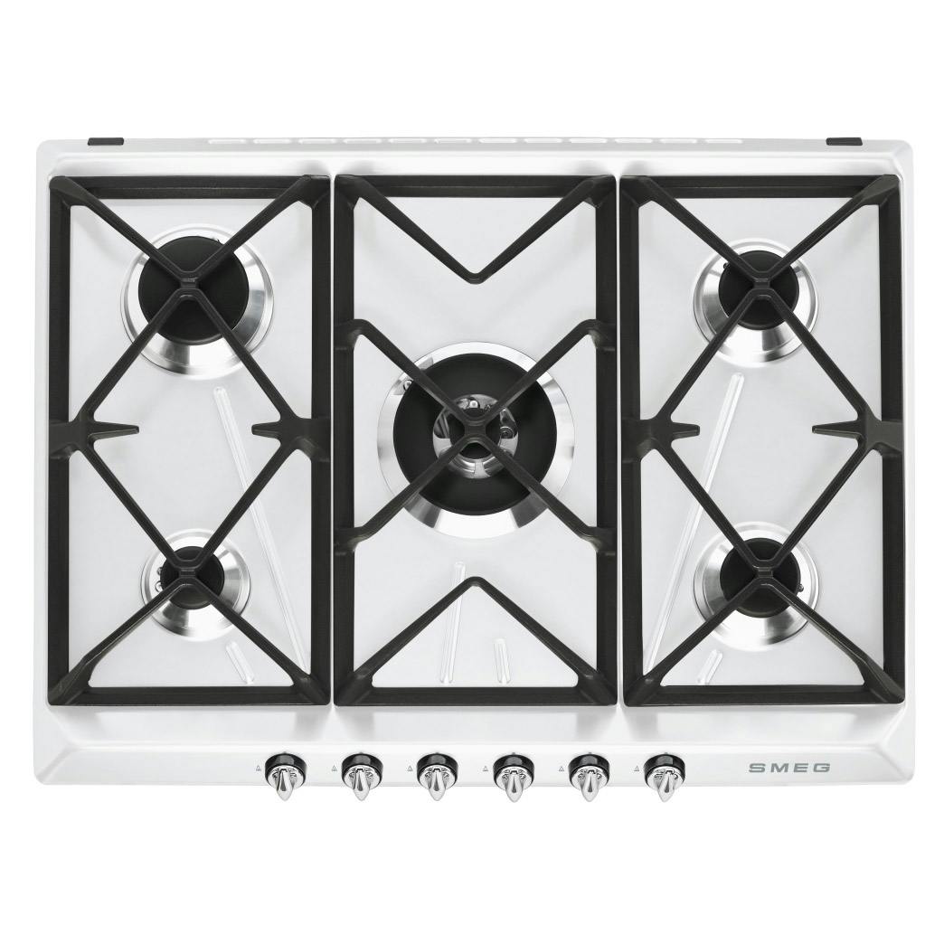 Smeg SR975BGH 70cm Victoria BuiltIn 5 Burner Gas Hob in White