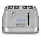 Swan ST19029GRY 4 Slice Retro Style Toaster in Grey & Chrome