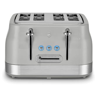 Swan ST19029GRY 4 Slice Retro Style Toaster in Grey & Chrome