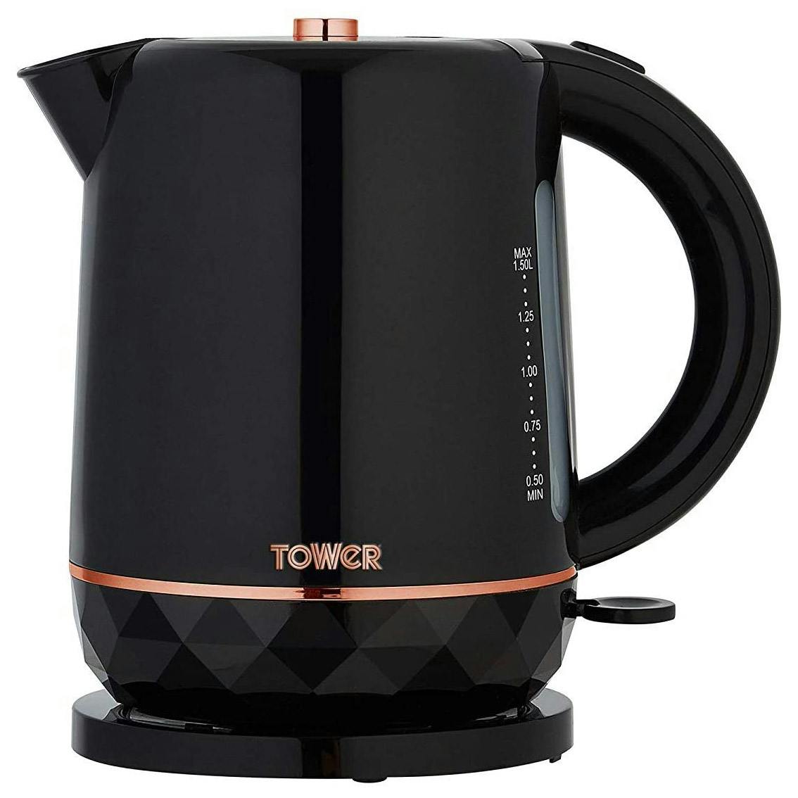 tower rose gold and black kettle