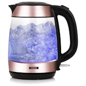 Tower T10040RG Illuminated Glass Kettle in Rose Gold - 1.7L 3kW