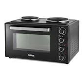 Tower T14045 34cm Table Top Mini Oven Black Solid Plate & Rotisserie