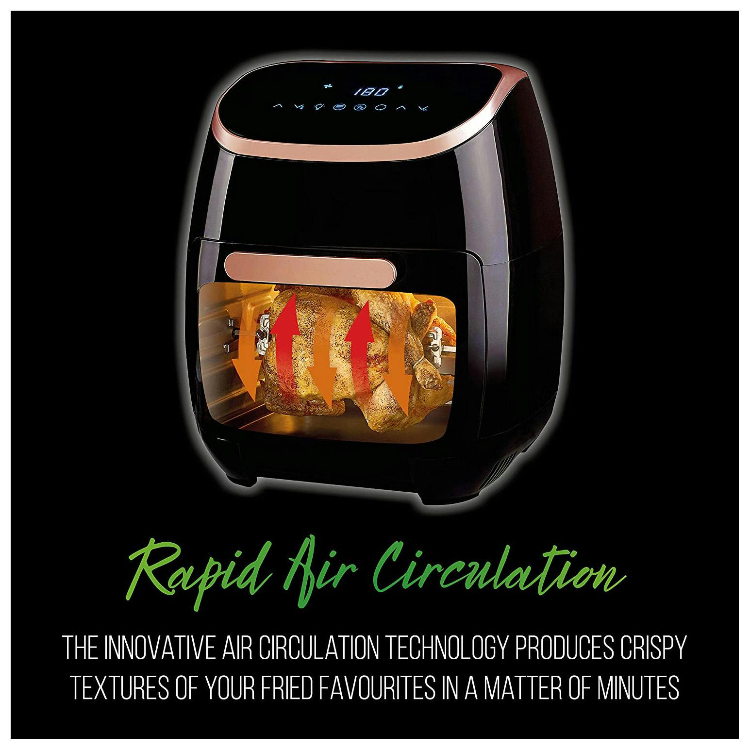 Tower T17039RGB 11 Litre VORTX Digital Health Air Fryer -Black & R/Gold