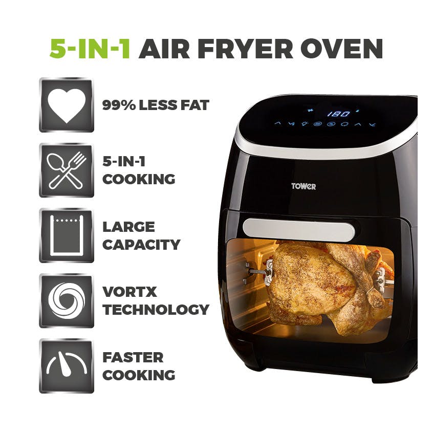 Tower T17039 11L VORTX Single Zone Digital Health Air Fryer Black