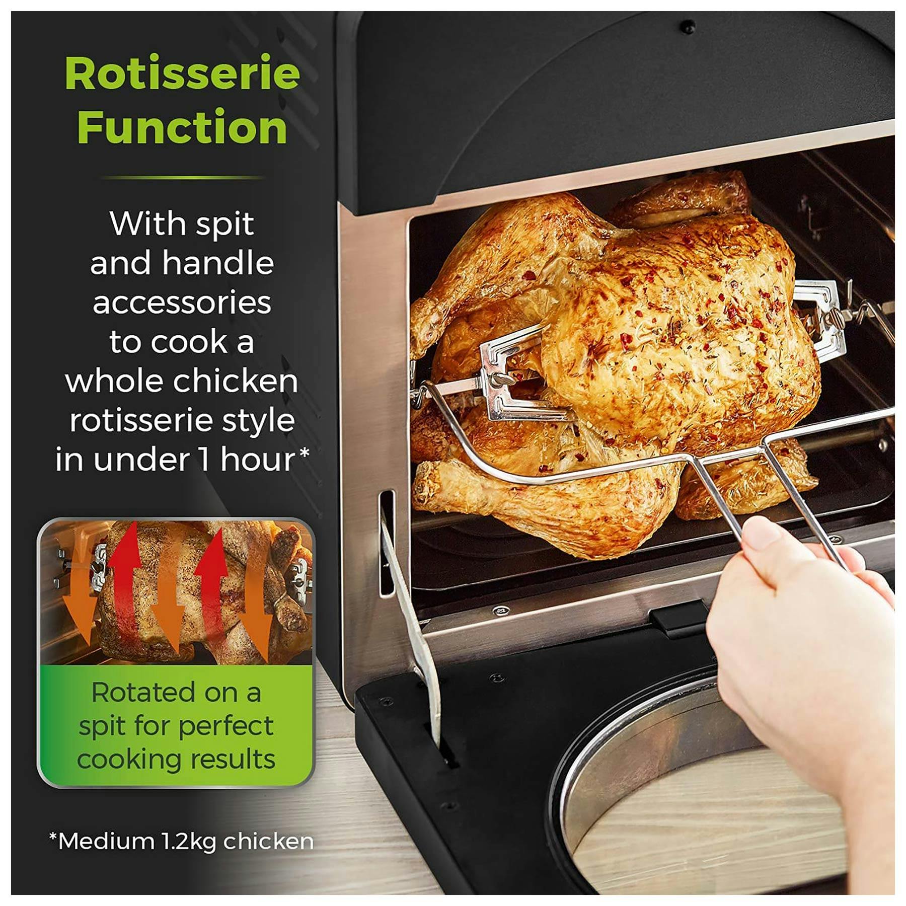 Tower vortx xl 14.5 l 5 in 1 digital air fryer oven with rotisserie hotsell