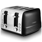 Tower T20081BLK Ash 4-Slice Matte Toaster with Dual Controls - Black an