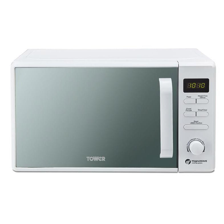 white 800w digital microwave