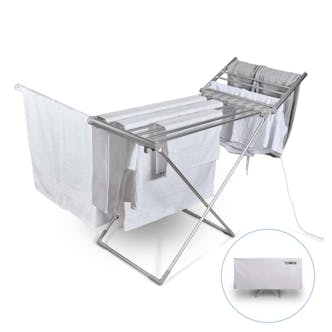 Tower T25003 Heated Winged Airer with Cover - Silver