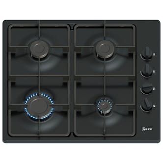 Neff T26BKP6S0 N30 60cm 4 Burner Gas Hob in Black Enamel