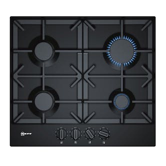 Neff T26DS49S0 N70 60cm 4 Burner Gas Hob in Black Cast Iron Supports